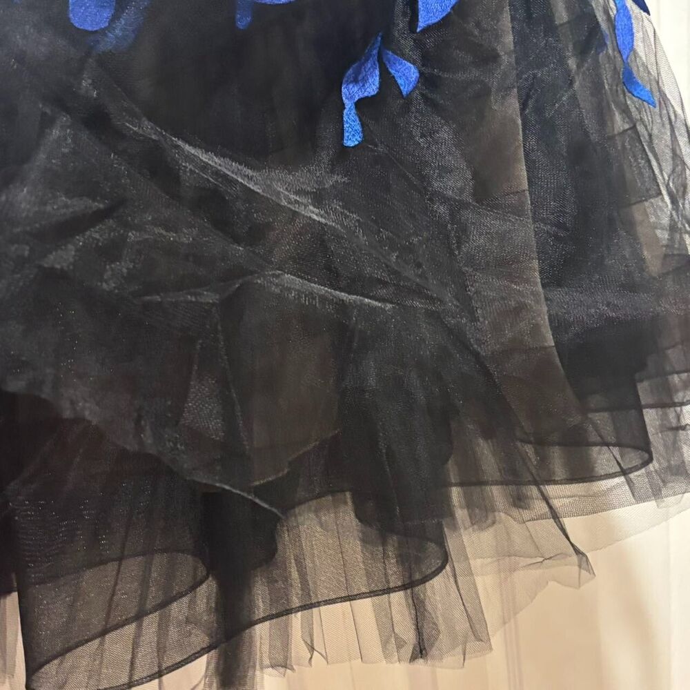 NWOT. $6490 OSCAR DE LA RENTA Embroidered Tulle Cocktail Dress Sz 4 blue - Picture 12 of 16